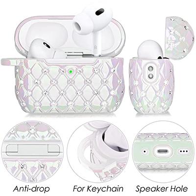 Bling AirPods 2nd Generation Case, VISOOM Cute Airpod Case 1st Generation  with Keychain for Apple Airpod Case Cute Glitter Air Pod Case iPod Case