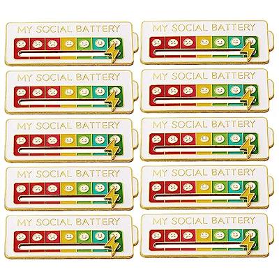 Social Battery Pin - My Social Battery Creative Lapel Pin, Fun Enamel  Emotional Pin 7 Days A Week (10Pcs White) - Yahoo Shopping