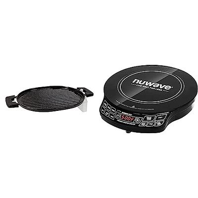 NUWAVE Cast Iron Grill With Enameled Non-Stick Coating, Designed For The  NuWave Precision Induction Cooktop Black 16.3 x 10.4 x 0.7