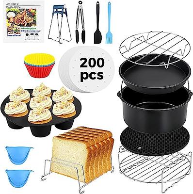  Air Fryer Parchment Paper Accessories for Ninja Foodi Dual Air  Fryer DZ201 DZ401, 200pcs Unbleached Liners & Heat Resistant Mat, Double  Basket Ninja 8 qt 10 qt Sheets for Basket by