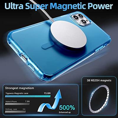 Mgnaooi Magnetic Case for iPhone 13 Pro Case [MIL-Grade Drop Tested &  Compatible with MagSafe] Translucent Matte Back with Aluminum Alloy Keys