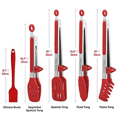 5-Pack Silicone Tongs for Cooking,Maywe Tanso 4PCS 13-Inch Cooking Kitchen  Tongs with Silicone Tips,Nonstick Stainless Steel Tongs for Steak Pie Pizza  Pasta Spaghetti Salad BBQ Buffet,Plus Brush - Yahoo Shopping