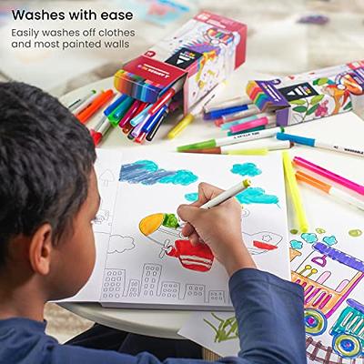 ARTEZA Kids Washable Markers, Bright Colors, 16 Brush Tip Erasable Marker  Pens and 2 Eraser Pens, School Supplies for Kids Ages 3 and Up