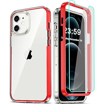 Designed for iPhone 12 Case,ORETech Designed for iPhone 12 Pro Case with 2  x Tempered Glass Screen Protector 360°Fully Protection Hard PC Soft TPU