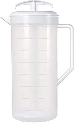 JBK Pottery - Mixing Pitcher for Drinks, Plastic Water Pitcher with Lid and  Plunger with Angled Blades, Easy-Mix Juice Container, 2-Quart Capacity  (White, One) - Yahoo Shopping
