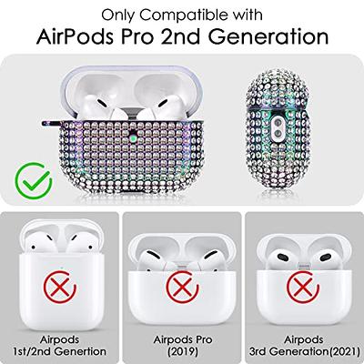  VISOOM Airpods Pro 2nd Generation Case - Airpods Pro 2 Bling Cases  Cover with Lanyard Women 2022 Crystal TPU Hard Protective iPod Pro 2  Wireless Charging Case Girl Keychain for Apple