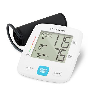 Blood Pressure Monitor with Upper Arm Cuff and AC Adapter, 2-User Mode,  Accurate Portable for Home Use, 8.6-14.2 inches