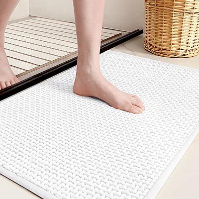 POVODA Bathroom Mat Quick Dry Bath Rugs Non-Slip Bathroom Floor Mat Super  Absorbent Washable Rubber Bathtub Floor Mat Fit Under Door Thin Bath Mats