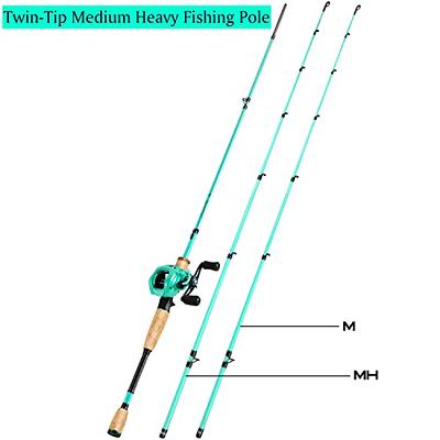 Sougayilang Baitcaster Combo, 2Pc Baitcasting Fishing Rod and Reel Combo,  Twin-Tip M/MH Fishing Pole and Baitcasting Reel-Green-6.9ft-Right Handle -  Yahoo Shopping