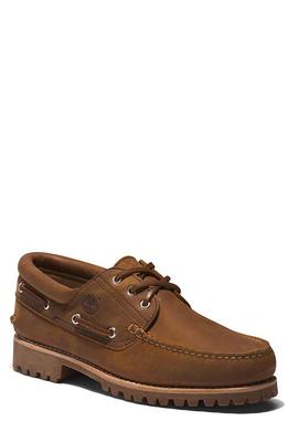 Timberland 3-Eye Hand Sewn Lug Boat Shoe in Saddle at Nordstrom