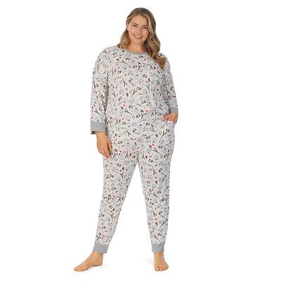 Joyspun Women's Velour Knit Pajama Set, 2-Piece, Sizes S to 5X