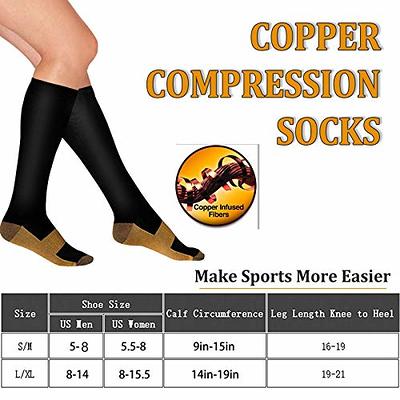  FuelMeFoot 3 Pack Copper Compression Socks - Compression  Socks Women & Men Circulation - Best For Medical