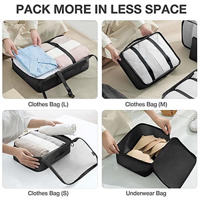 7PCS Packing Cubes Travel Packing Bags Luggage Organizers Mesh Bags  Underwear Bag Separate Storage for Travel Business Trip 