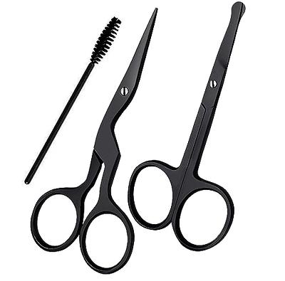 Eyebrow Scissors for Women and Men, Grooming Lash Beauty Scissors with  Curved and Rounded Safety Tip Eyebrow Trimmer Scissors With Brush, Tijeras  Para Cejas, Professional Black coated Trimming Scissor - Yahoo Shopping