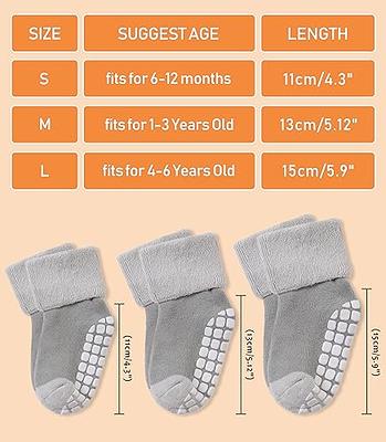 LANLEO Baby Girls Boys Non Slip Socks with Grips Toddler Kids Unisex Warm  Thick Cotton Ankle Crew Socks with Grippers 6 Pairs Mix Color B,1-3 Year  Old - Yahoo Shopping