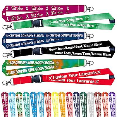 Full Color Personalize Lanyards with Your Name Company, School Logo, Business Name Custom Printed on Lanyards, Keys & ID Holder
