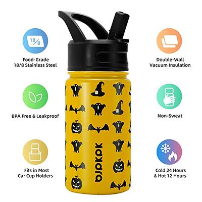  TaroKitc 32 oz insulated water bottle With Straw, Double Vacuum  Stainless Steel Water Bottles, Reusable Wide Mouth Metal Water Bottle with  Straw Lid & Handle Lid, Protective Boot, Leak-Proof, Black 