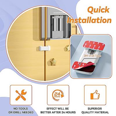 Safety French Fridge Door Lock Freezer Refrigerator Lock Cabinet Cupboard  Lock for Childproof & Pet Proofing Easy to Install and Use 3M Adhesive no  Tools Need or Drill 