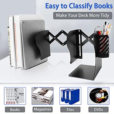 2pcs Metal Bookends, Simple Design Book Stands For Desktop, Heavy