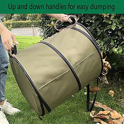 Collapsible Trash Can Pop Up 33 Gallon Trashcan for Garbage With Zippered  Lid