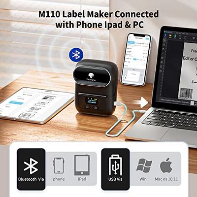 Phomemo M110 Label Makers, Thermal Mini Inkless Sticker Barcode Label  Printer with Bluetooth for Address, Mailing, File Folder Labels Use for