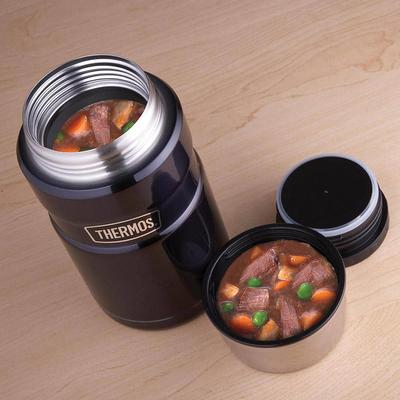 Thermos Funtainer 16 oz Stainless Steel Vacuum Insulated Food Jar with Folding Spoon - Black Matte