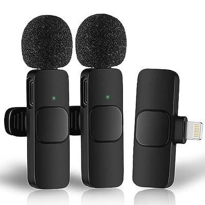 2 Pack Wireless Lavalier Microphones for iPhone iPad