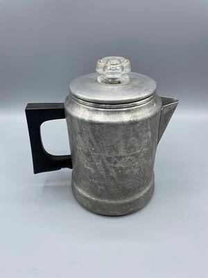 Vintage Aluminum Percolator Coffee Pot Camping 