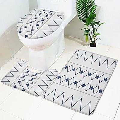 Bath Rug Runner Slip-Resistant Washable Striped Pattern Large