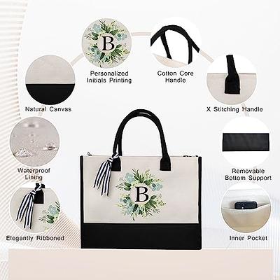 Tote Bag with Wreath Monogram - Personalized Brides