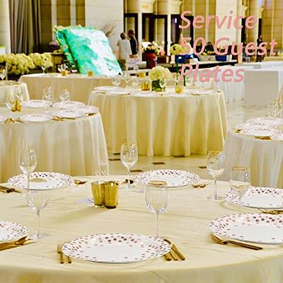 Gold Foil Polka Dots Disposable Thick Paper Plates For Cake And Food  Dessert, Birthday Party, Gathering