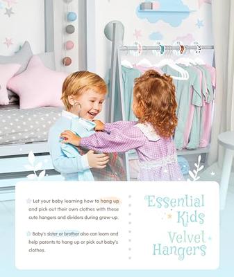 Kids Velvet Hangers, VIS'V 11 Inch White Non-Slip Baby Clothes Hangers with  6 Pcs Cute Clothing Dividers for Infant Toddler Boys & Girls Closet  Organizer - 50 Pack - Yahoo Shopping