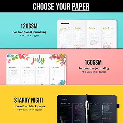 Y&I Bullet Dotted Journal Kit, A5 Hardcover Dotted Journal Notebook with 200 Pages, 120gsm Thick Paper, Stencils Stickers Pens Washi Tapes, Dotted