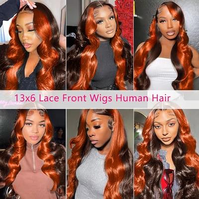 Highlight Body Wave Lace Front Human Hair Wigs Remy Hair Middle Part  Pre-Plucked