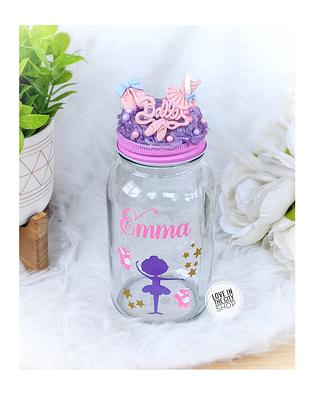 Personalized 3.5 oz Glass Mason Jar with Lid