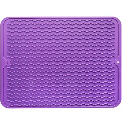 Silicone Dish Drying Mat for Multiple Usage,Easy  clean,Eco-friendly,Heat-resistant Silicone Mat for Kitchen Counter or Sink,Refrigerator  or Drawer liner, 16 inches x 12 inches 