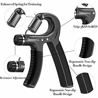 FitBeast Adjustable Hand Grip Strengthener Workout Kit (5 kg to 60 kg) -  Black