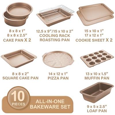 HONGBAKE Bakeware Sets, Baking Pans Set, Nonstick Oven Pan for