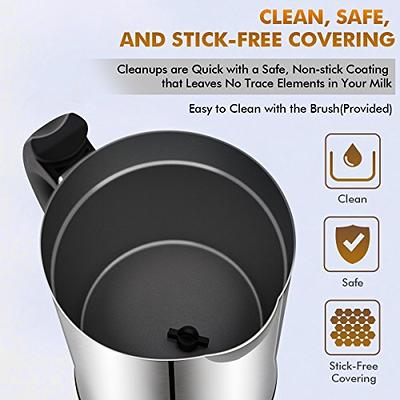 Milk Frother, Electric Milk Steamer with Hot or Cold Functionality,  Automatic Milk Frother and Warmer, Silver Stainless Steel, Foam Maker for  Coffee