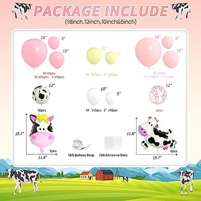 Cow Balloon Garland Arch Kit, JOGAMS 149Pack Farm Animal Cow Print Balloons  with White Pastel Yellow Pink Balloons for Farm Cowgirl Cow Theme Birthday  Baby Shower Party Decorations for Girl Women 