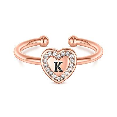 Initial Rings for Girls Teen Girls, Rose Gold Rings for Teen Girls Kids ...