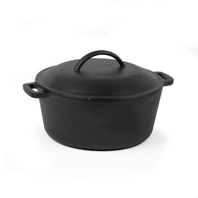 Edging Casting Pre-Seasoned Dutch Oven Cast Iron Skillet Pan Set, Cast Iron Dutch Oven Pot with Skillet Lid Cookware Set,10 Deep Pot Skillet Pan for