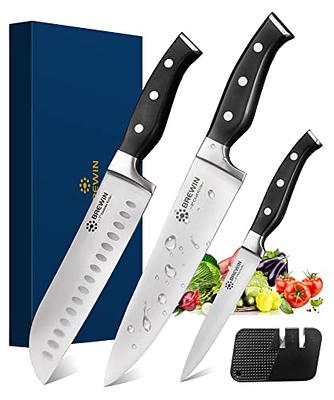 Damascus Kitchen Knife Set, SHAN ZU 7-Piece Professional Knife Sets for  Chefs, Japanese AUS-10V Super Steel With G10 Handle Knife Block Set, GYO  Series - Yahoo Shopping