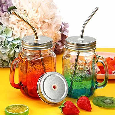Bamboo Lids Mason Jar Straw Hole Beer Can Glass Reusable Mouth 2 Stainless  Steel