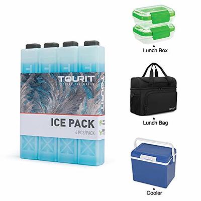 TOURIT Ice Packs for Coolers Reusable Long Lasting Freezer Packs for Lunch  Bags/Boxes, Cooler Backpack