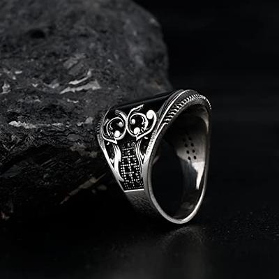 14KT White Gold Black Onyx + Halo Diamond Ring – LSJ