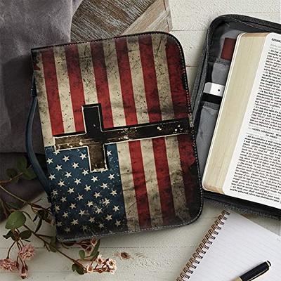 Bengbobar American Flag Bible Cover Case for Men Women Bible Case Large  Waterproof Bible Protective with