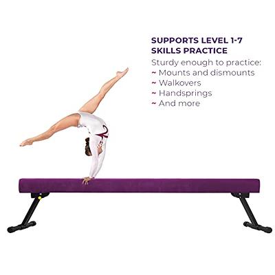 FBSPORT 8ft Adjustable Balance Beam: High and Low Floor Beam Gymnastics  Equipment for Kids/Adults,Gymnastics Beam for Training,Practice, Physical