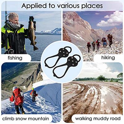 Ice Crampons Snow Grips Anti Slip On Over Shoe Boot Studs Cleats Spikes  Grippers 