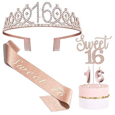 Happy Birthday Design Crown Black White Gold Cake Topper Banner Party  Decoration